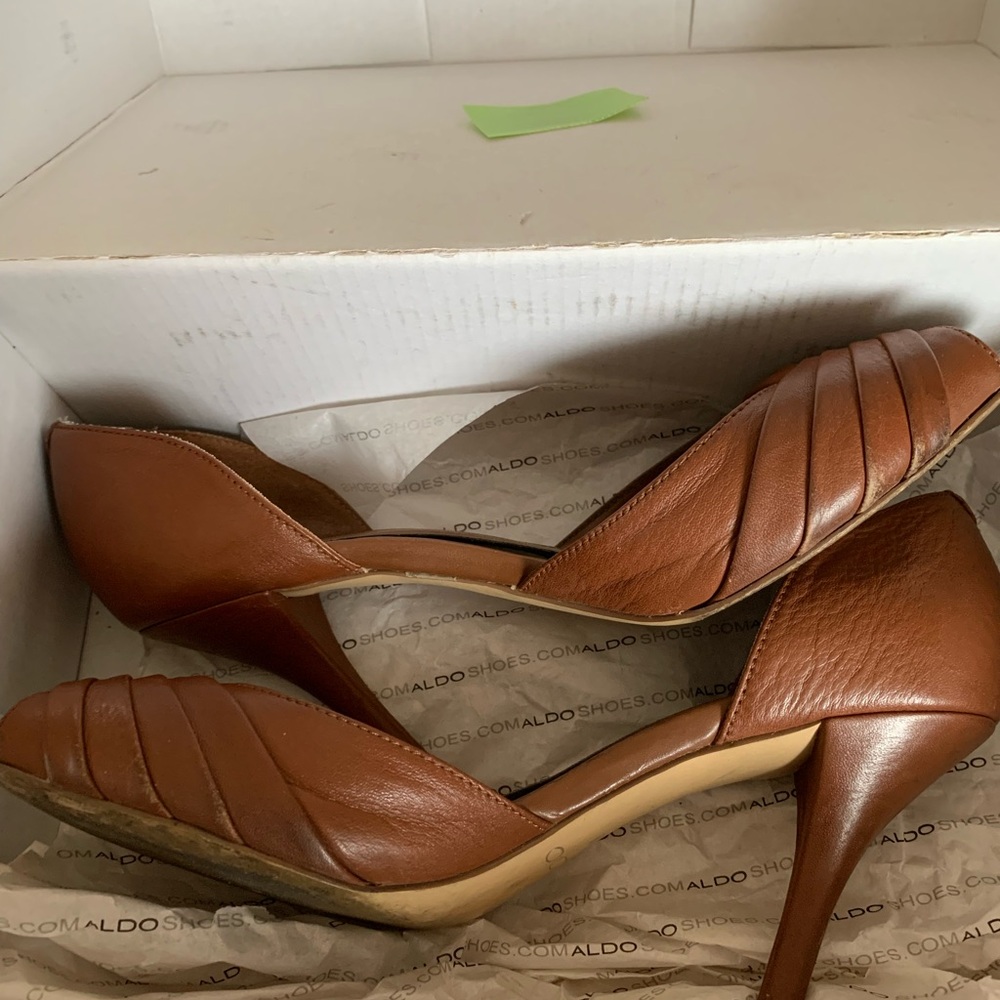 Aldo Copenhagen Brown Heels Sz 38/7.5 - Picture 9 of 10
